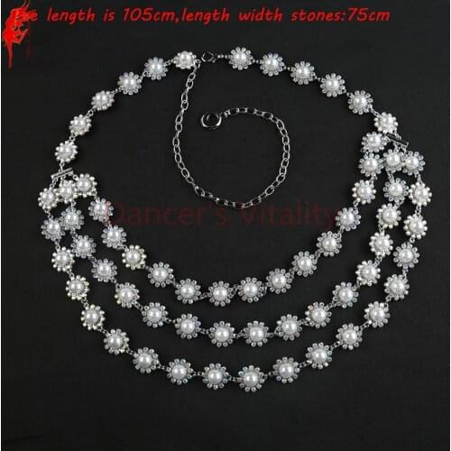 Lady belly dance accessories women belly dance Pearl hip scarf girls belly dance stones belt dancer accessories belts