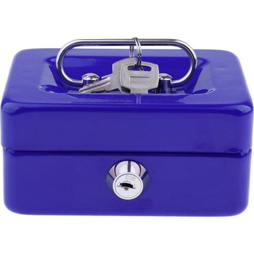 12.8 x 9.7 x 6.2cm Metal Safe Lock Box Storage for Money Container