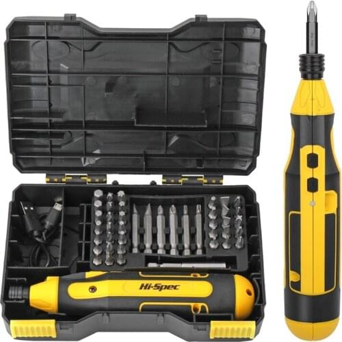 44 Pcs Mini Screwdriver with Usb Rechargeable Cable 6.35mm Interface Quick Chuck Easy to Use with Front Led Work Light