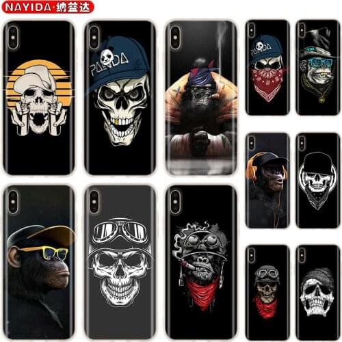 Soft TPU case For iPhone 12 Mini 11 Pro XS Max XR X 8 7 6 Plus 5S SE S Cover Gangster Monkey Skull Bandana 2020