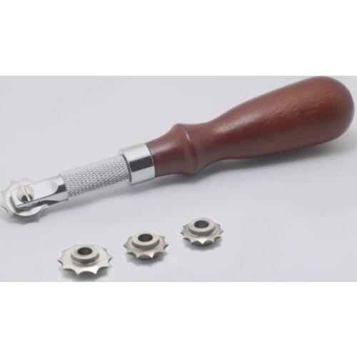 1set 4 Wheels DIY Leather Tools Craft Spacer Embossing System Set Leathercraft Spacing Wheel Punching for Leather Punch Tool