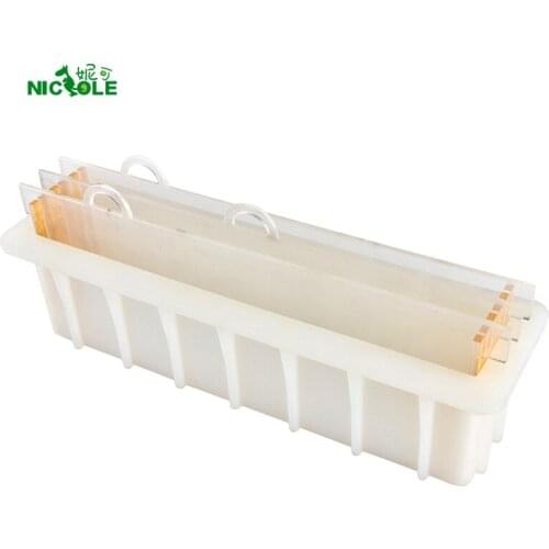 Nicole Silicone Mold Swirl Render Soap Making Mould with Transparent Vertical Acrylic Clapboard