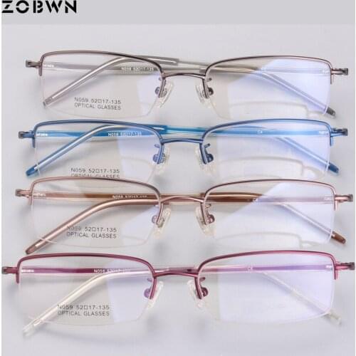 Wholesale Super light metal eyeglasses Women Glasses Frame half Optical Vintage Spectacle Frame Retro Prescription reading marca