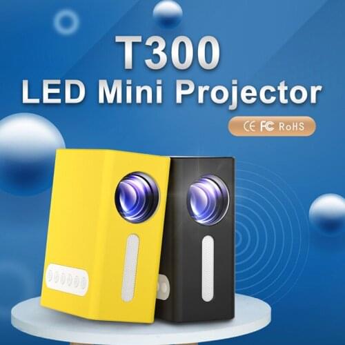 T300 LED Mini Projector 320x240 Pixels Support 1080P USB Portable Proyector Home Media Player 400-600Lumens Mini Projector