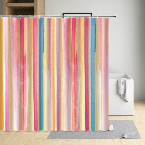 Rainbow Creative Nordic Style Shower Curtain Whale Glasses Blue Yellow Pink Waterproof Cloth Bathroom Decor Bath Screen With Hoo