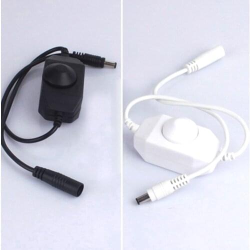 LED Dimmer Switch Brightness Adjust Controller DC plug for 3528 5050 5730 5630 Single Color Strip Light DC 12V 24V Black/White