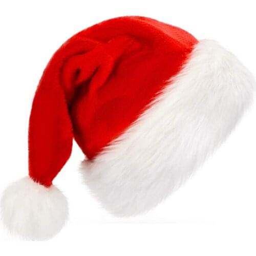 Christmas Hat Santa Hat for Christmas Fit for Adult Children Thicker Warmer Red Adult Christmas Holiday Hat Home Decoretion