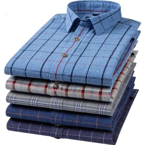 NEW Oversize 7XL 100% Cotton Plaid Shirt For Mens Long Sleeve Casual Regular Fit Man Dress Shirts Thick Work Shirts Men Clothing
