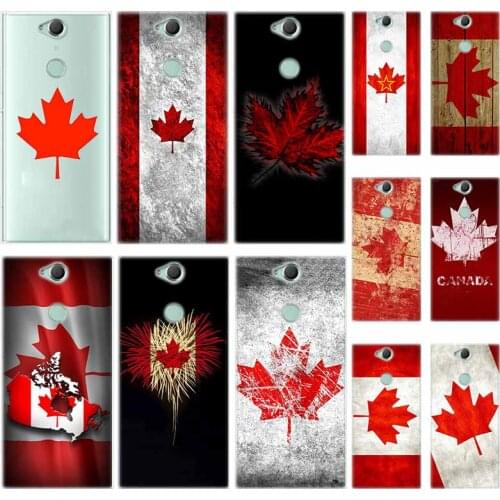 Canada flag maple leafs Silicon TPU Case For Sony Xperia L1 L2 L3 X XA XA1 XA2 XA3 XZ XZ1 XZ2 XZ3 XZ4 Plus Compeact
