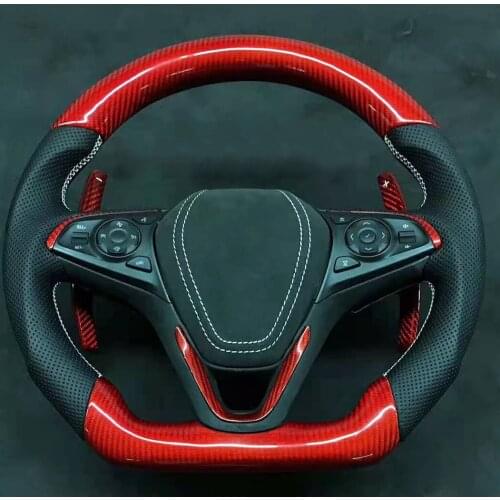 D-Shape Cuatomized Carbon Fiber Sports Steering Wheel Alcantara Replacement For Buick Regal GS 2017-2020 with Paddle Shift