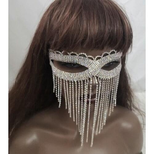 Rhinestone Fringe Mask/Costume Mask/Burning Man Mask/Party Mask