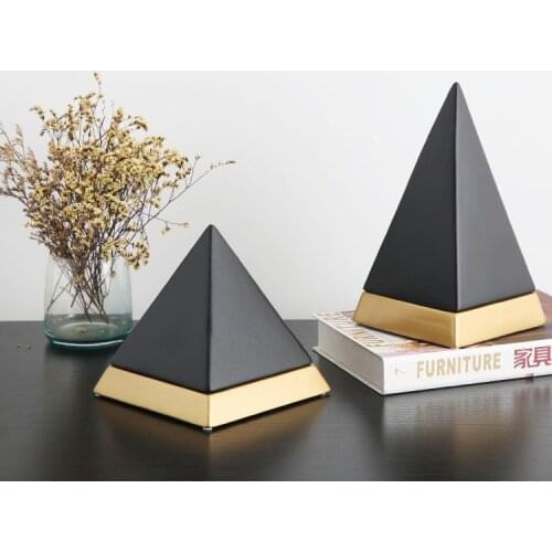 Light luxury pyramid decoration simple modern soft decoration in northern Europe living room office wine cabinet decoration