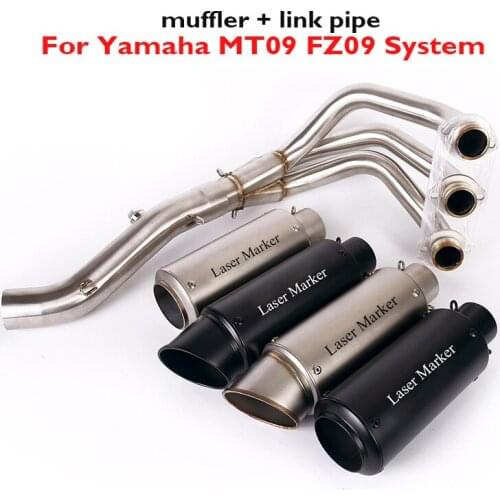FZ09 MT09 Slip on Exhaust System Header Pipe Muffler Tip Silencer for Yamaha MT09 FZ09 Motorcycle