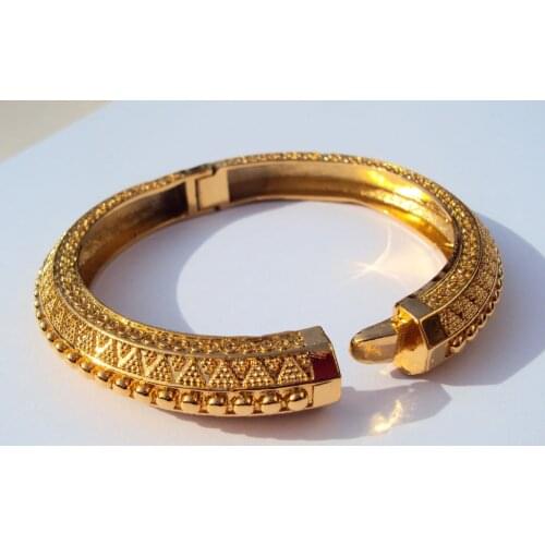 CARVE 24K THAI BAHT YELLOW SOLID GOLD FINISH JEWELRY BANGLE BRACELET BA09