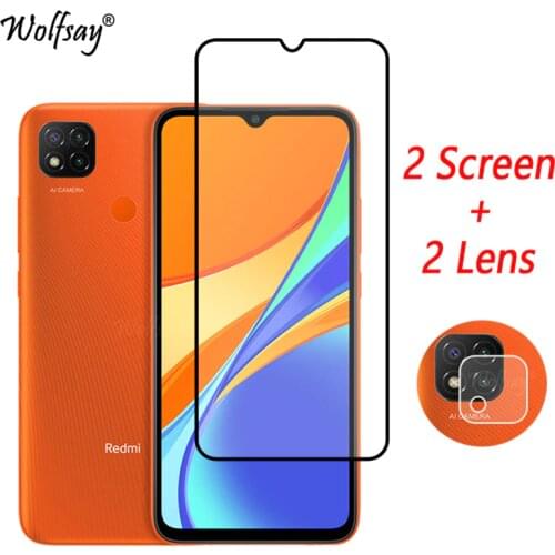 Full Cover Tempered Glass For Xiaomi Redmi 9C Screen Protector For Redmi 9C 9A 9 8A 7A Camera Glass For Redmi 9C Glass 6.53 inch