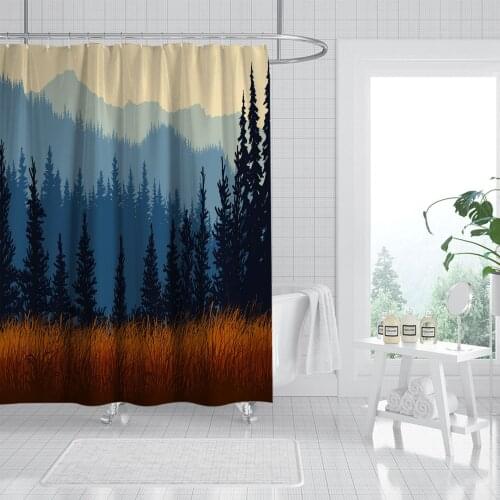 3D Ink Painting Art Shower Curtains Waterproof Fabric Cloth Bathroom Decoration Supply Washable Bath Room Curtain Douche Gordijn