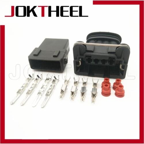 1-20 sets AMP 3.5mm 4 Pin male female Junior Power Timer Socket automotive oxygen sensor connector Ignition Coil Plug 282192-1