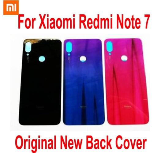 100% Original New Best Xiaomi Redmi Note 7 / Note7 Pro Glass Panel Back Battery Cover Housing Door Rear Case with Adhesive tape