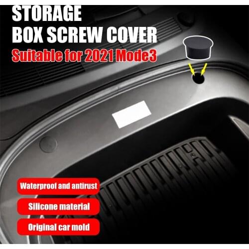 2pcs/Lot Front Trunk Screw Cover Black Styling Anti-Dust Rustproof Trunk Storage Box Screw Protector For Tesla Model 3 Y 2021