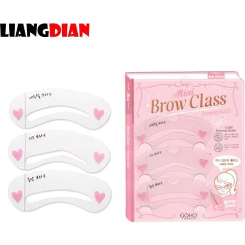 3pcs/set Girl Magic Eyebrow Stencils Card Set Mini Eye Brow Class Drawing Guide Template Styling Shaping Makeup Tools Accessory