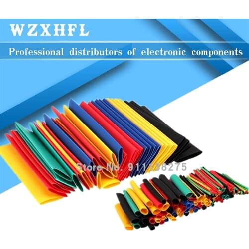328Pcs 8 Sizes 5 Color Multi Color Polyolefin 2:1 Halogen-Free Heat Shrink Tubing Tube Assortment Sleeving Wrap Tubes