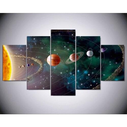 5pcs diy Diamond Painting Cross Stitch Beautiful Planets full square Diamond Mosaic beaded Embroidery Rhinestones H302
