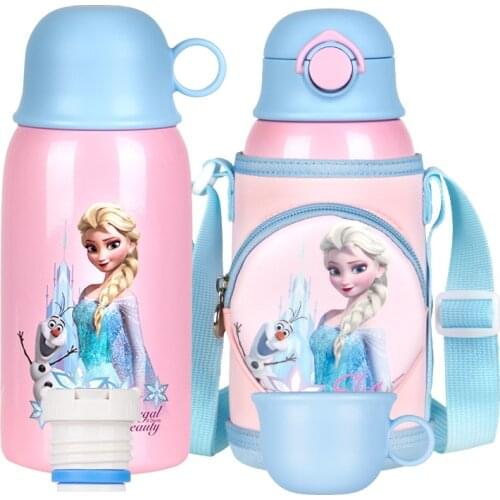 620 ML Disney Frozen 2 Kids Thermos Cup with Straw Large-capacity 316 Stainless Steel Direct Drinking Double Cover Dual-use