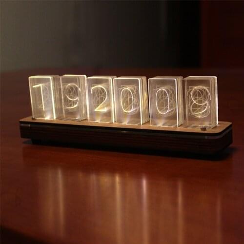 Acrylic glow clock / monochrome clock / LED drive / night light mode / Desk Clock / living room accessories