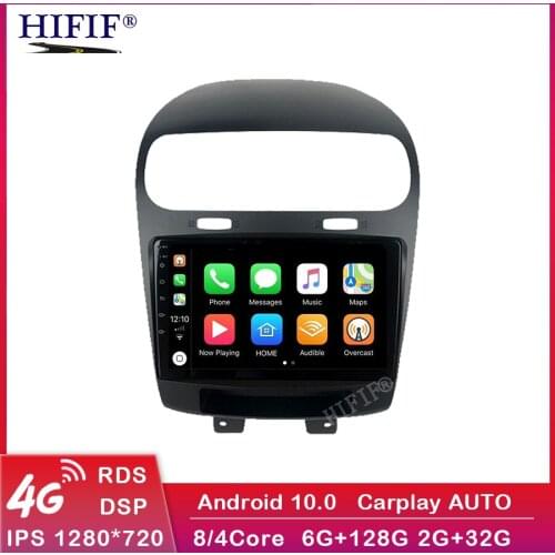 Carplay Car Radios Radio with Navigation GPS Navigation Multimedia Player Android 10 2 Din for Dodge Journey Fiat Leap 2012-2020