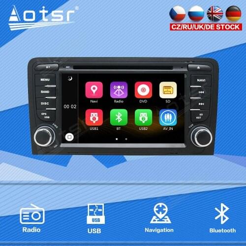 For Audi A3 8P S3 2003-2012 RS3 Sportback Car Radio Multimedia Player Stereo Audio Navigation 2 din Head Unit Carplay Windows Ce