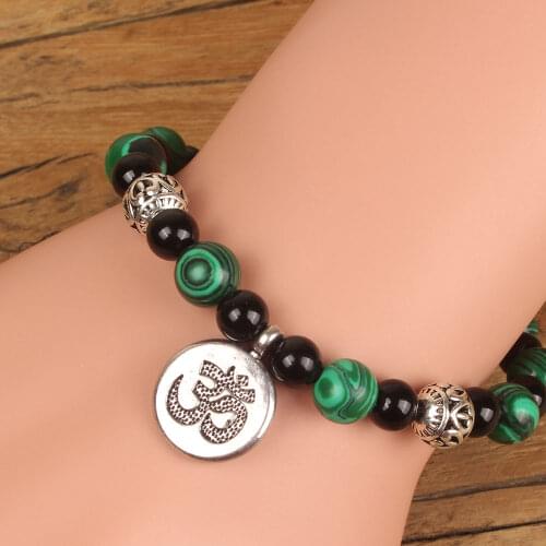 ShowbohoMinimalist 8mm Tiger Eye Malachite Bead Bracelet Mens Charm Natural Stone Bracelet Mens Handmade Casual Jewelry Pulser