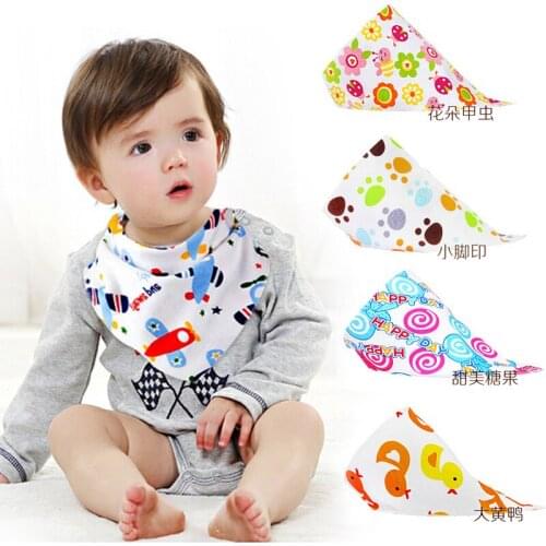 Baby Bibs Boy Girl Bandana Water Absorb Bib Burp Cloth Triangle Cotton Baby Scarf Burp Cotton Feeding Smock Bibs Accessories