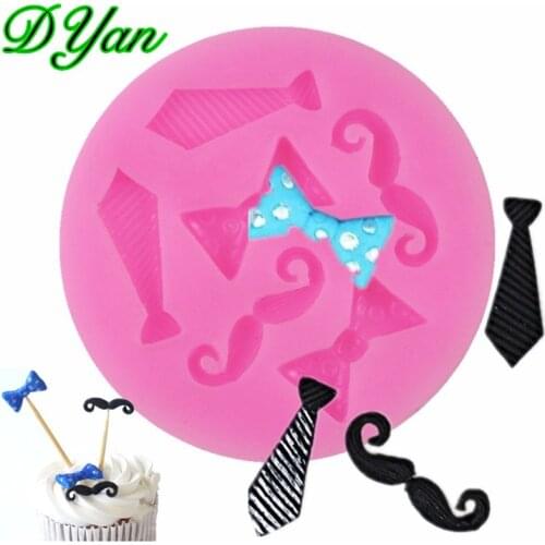 Tie Bow Tie Bearded Fondant Cake Silicone Mold Chocolate Mold DIY Ice Cream Cake Decoration Baking Mold A1696