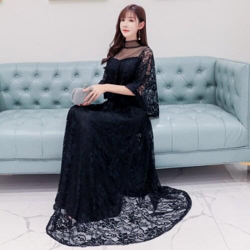 Chinese modern cheongsam Black national trend dress female elegant Clothing Shanghai Story women dress Qipao long cheongsam