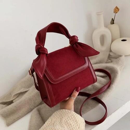 LHXCY Korean Style Clamshell Bowknot Crossbody Bags High Quality Buckle Soft Purses And Handbags All-match Travel Shoulder Bags