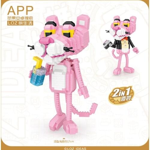 LOZ Diamond Blocks Cartoon Leopard Action Figures Animal Model Building Assembly Toys for Children Educational Funny Bricks 9785