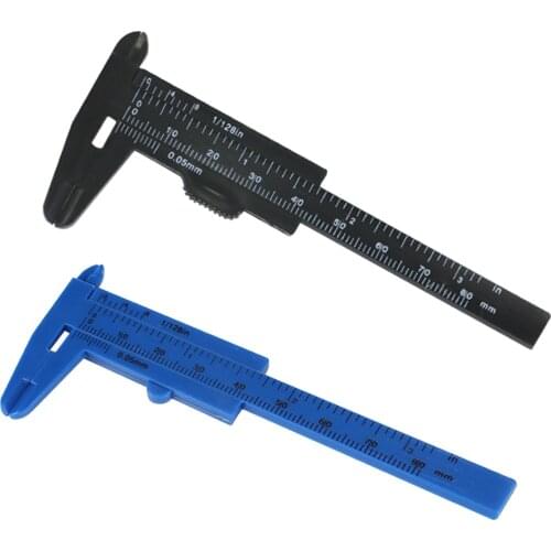 DIY 80mm Mini Plastic Sliding Double Scale Vernier Caliper Depth Diameter Measure Tool Measuring Ruler Micrometer