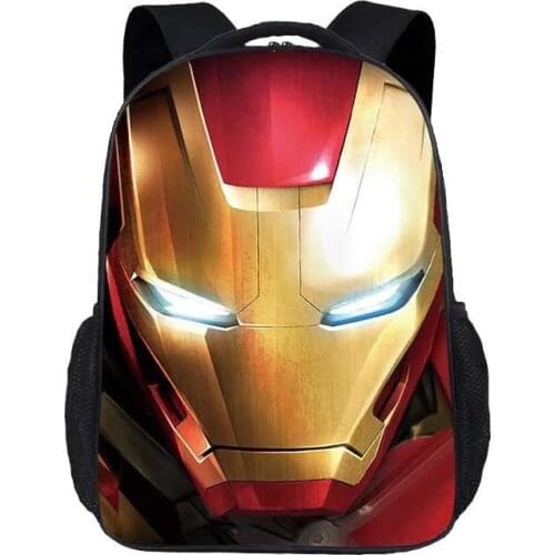 2021 Fashion Childrens Cartoon Bag Iron Man Printing Personality Primary School Bag Kindergarten Shoulder Boy Girl Backpack