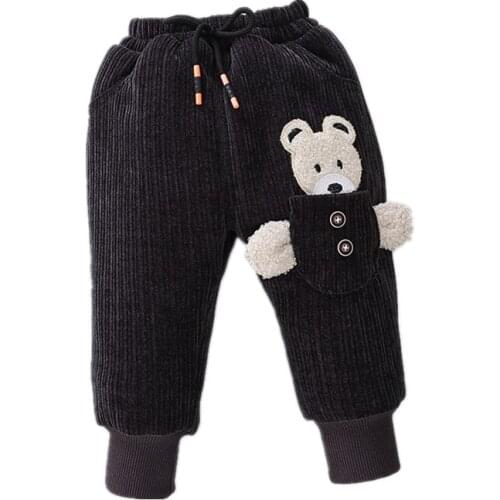 Winter Fashion Infant Outfits Baby Girls Clothes Children Boys Cartoon Thick Cotton Pants Toddler Casual Costume Kids Sportswear