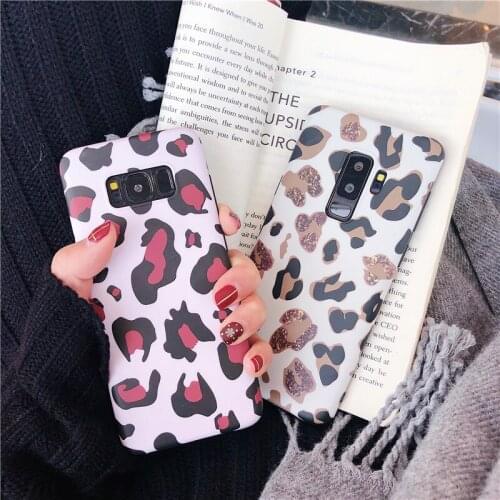 Fashion Glitter Bling leopard Soft Phone Case for Samsung Galaxy note 8 9 Note10 S20 plus ultra S10 S8 S9 Plus Pink Cover