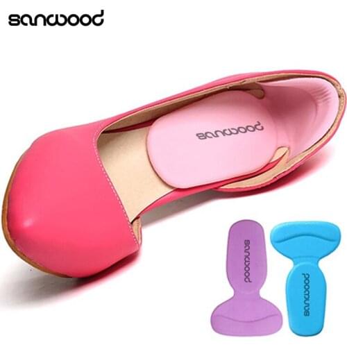 New Trendy 2-In-1 Useful T-Shape Thread Thicker Rear Foot Wear Stickers High Heels Soft Mat
