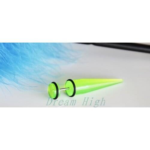 Wholesale sold separately transparent ear piercing fake ear expander body Jewelry 100pcs/lot Promitional Gift