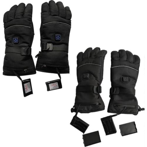 1 Pair Electric Heating Gloves Battery Powered Thermal Heated Gloves For Men And Women Five-Finger Winter Hand Warmer Ski Gloves