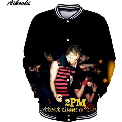 Popular3D Baseball Jacket Singer 2PM Sweatshirts Men Women Hip Hop Jacktes boy girl 3D Sweatshirt 2PM button baseball Jackets