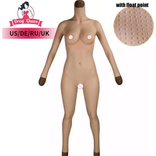 Drag Queen Fake Vagina Artificial Boobs Enhancer Realistic Silicone Breasts Bodysuit Tits For Crossdresser Shemale Transgender