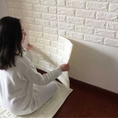 DIY Self Adhensive 3D Brick Wall Stickers Living Room Decor Foam Waterproof Wall Covering Wallpaper For TV Background Kids Room
