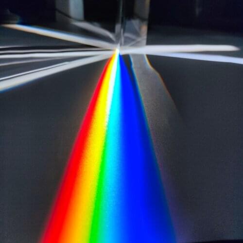 30x30x50mm Triangular Prism Optical Prisms Glass Physics Teaching Refracted Light Spectrum Rainbow Children Students Present