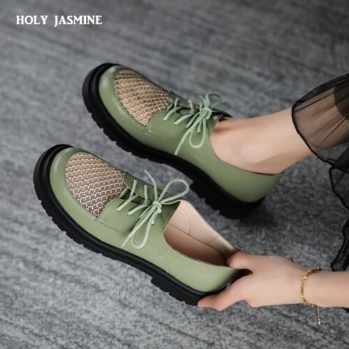 Leather Women Plus Size 42 Shoes All Season British Student Work Bottom Goth Shoes Woman Platform Womens Leather Shoes 2021 New