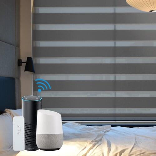 TuyaSmart Life Zebra Blinds with ZM25 Smart Motor Alexa Google Home SmartThing Remote Control Sunshade Curtain for Window