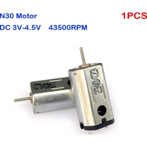 N30 Motor High Speed DC 3V-4.5V 43500RPM High Torque Strong Magnetic Carbon Brush Mini Motor DIY Aircraft RC Drone Kids Toy